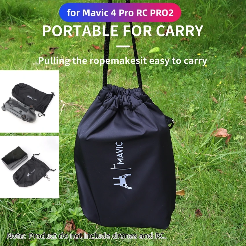 

For DJI Mavic 4 Pro RC PRO2 Remote Control Drawstring Set Bag Waterproof Anti-scratch Body ​Storage Soft Bag Pouch Accessories