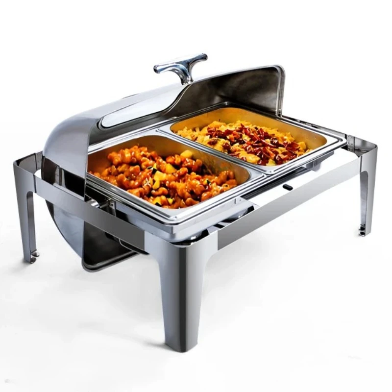 

Commercial Hotel Buffet Stove 9L Capacity Stainless Steel Heating Hot Dish Basin Visible Insulated Breakfast Equipment