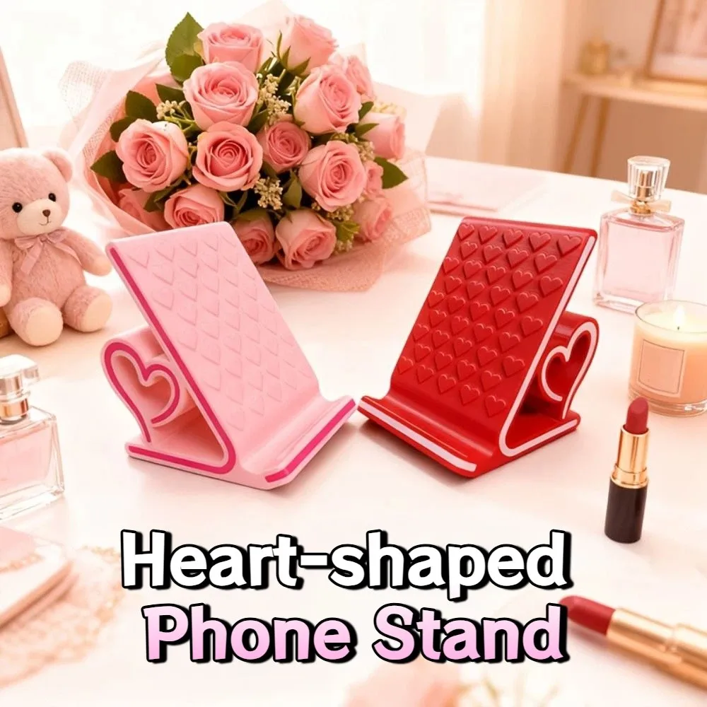 

3D Printed Heart-shaped Phone Stand Kawaii Anti-slip Desktop Mobile Phone Holder Romantic Creative Smartphones Support Bracket