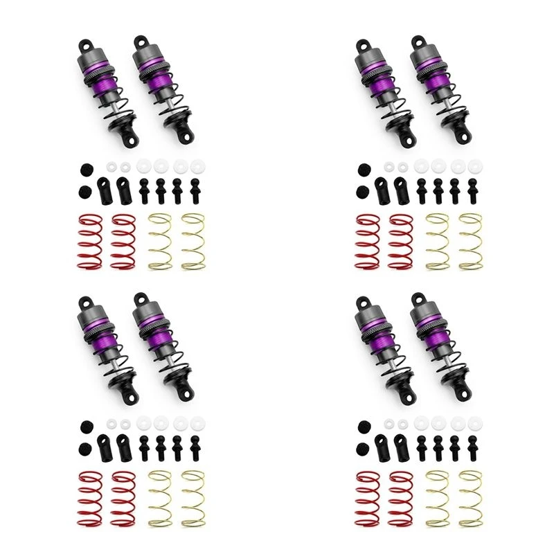 A63T-1/10 4Pair Of Metal Hydraulic Shock Absorbers RC Remote Control Car Flat Racing Drift Car (63Mm) Purple