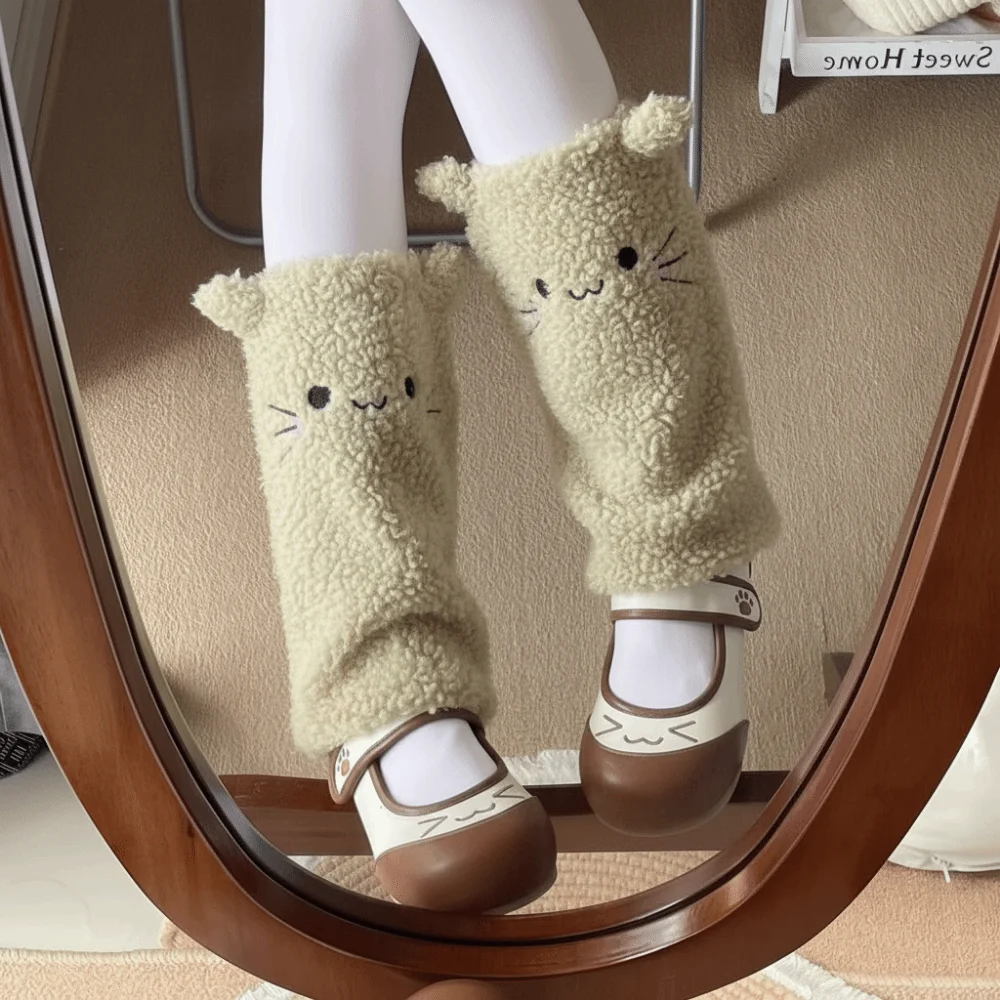 

Гетры в японском стиле с мультяшными животными, разноцветные чехлы на щиколотке, утепленные носки до середины икры, осень и зима