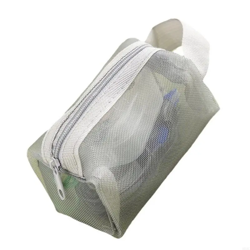 Bolso monedas malla nylon múltiple múltiples bolso con cremallera pequeña para llaves y auriculares con organizadores