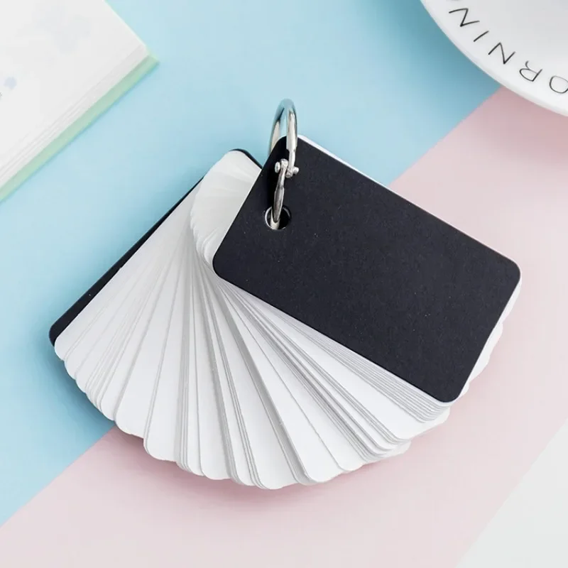 Yeni 100 Sayfa Kraft Kağıt Boş Flashcards Bağlayıcı Halkaları ile Spiral Bloknotlar Çocuk Defterleri Çalışma Kartları Kitap Kawaii Kırtasiye