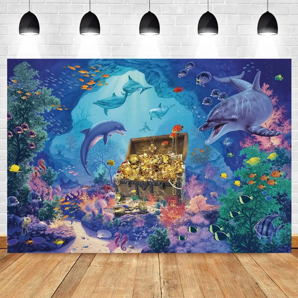 Shark Undersea Photography Backdrops Baby Birthday Photocall Portrait Party Decor Background Photo Studio Photographic Photozone