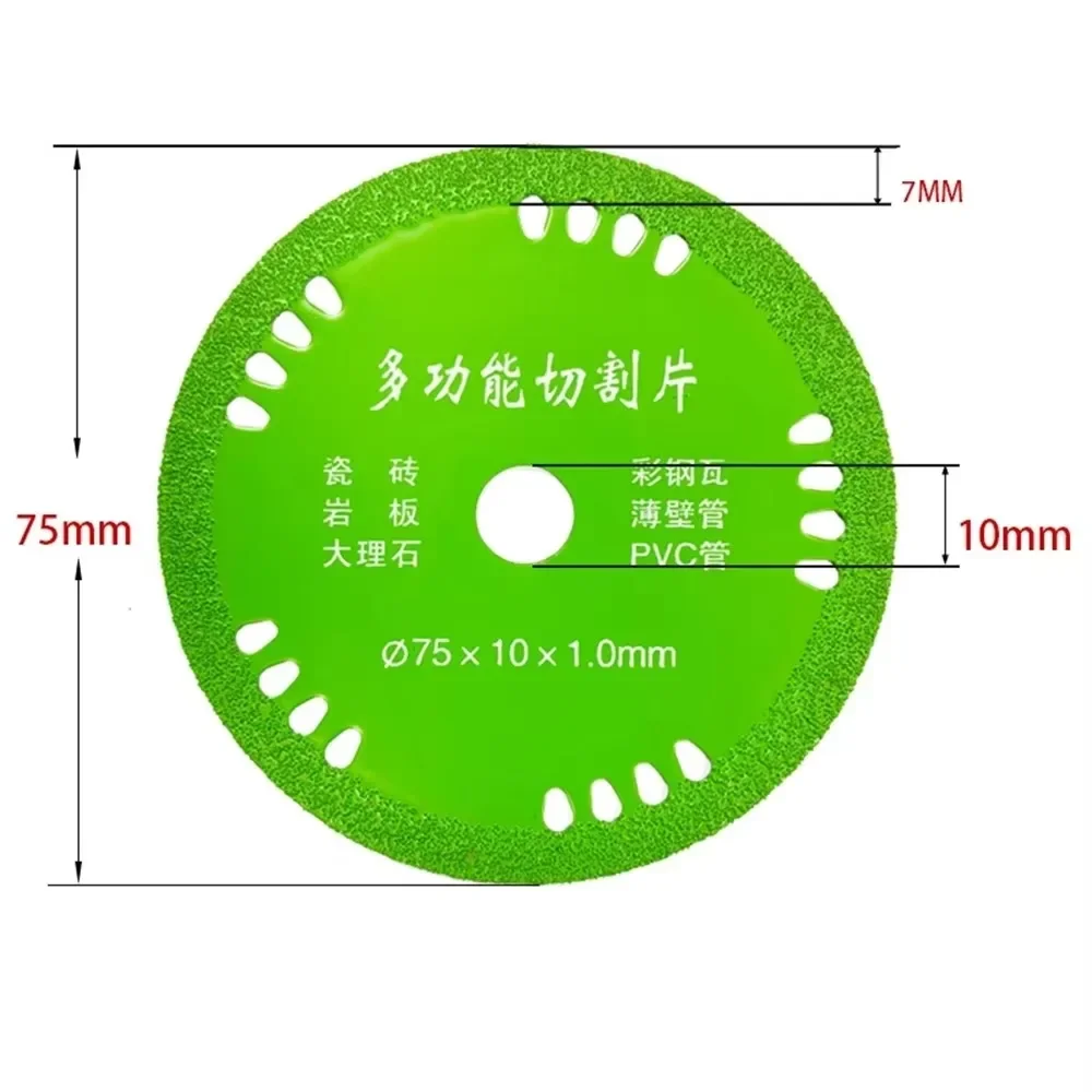 3 Inch 75mm Diamond Saw Blade, 10mm Bore Mini Grinder Disc Durable Wheel for Marble Ceramic Porcelain Stone and Floor Tile