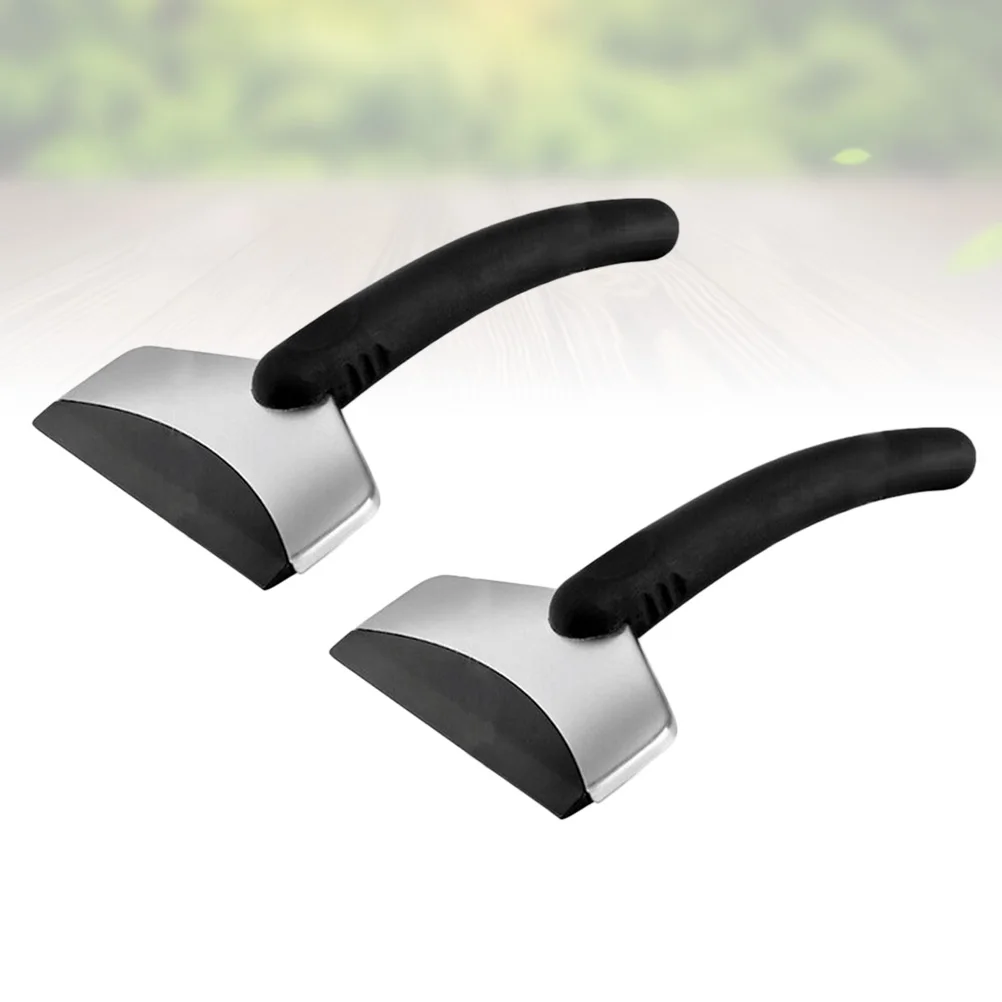 

2Pcs Vehicle Snow Removal Shovel Stainless Steel Ice Scraper Ergonomic Anti-Freeze Handle Car Windshield Tool Car Snow Shovel