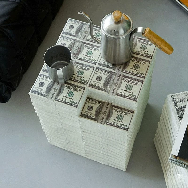 

Stool with Internet celebrity dollar bill shoe stool living room trendy personalized ornament decoration creative soft decoratio