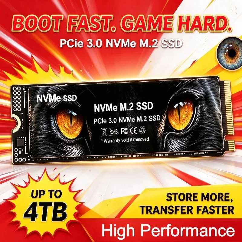 M.2 NVMe SSD PCIe 3.0 Internal Solid State Drive, 500GB 1TB 2TB 4TB M2 SSD Hard Disk for Laptop Desktop PC Fast Gaming SSD.