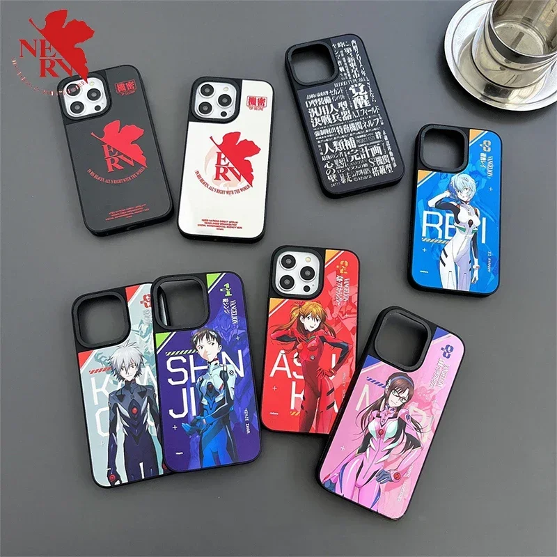 Evangelion Phone Case for iPhone 14 13 12 11 Pro Max MagSafe Anime Mirrors Fashions Non-slip Shockproof Protective Cover Gift