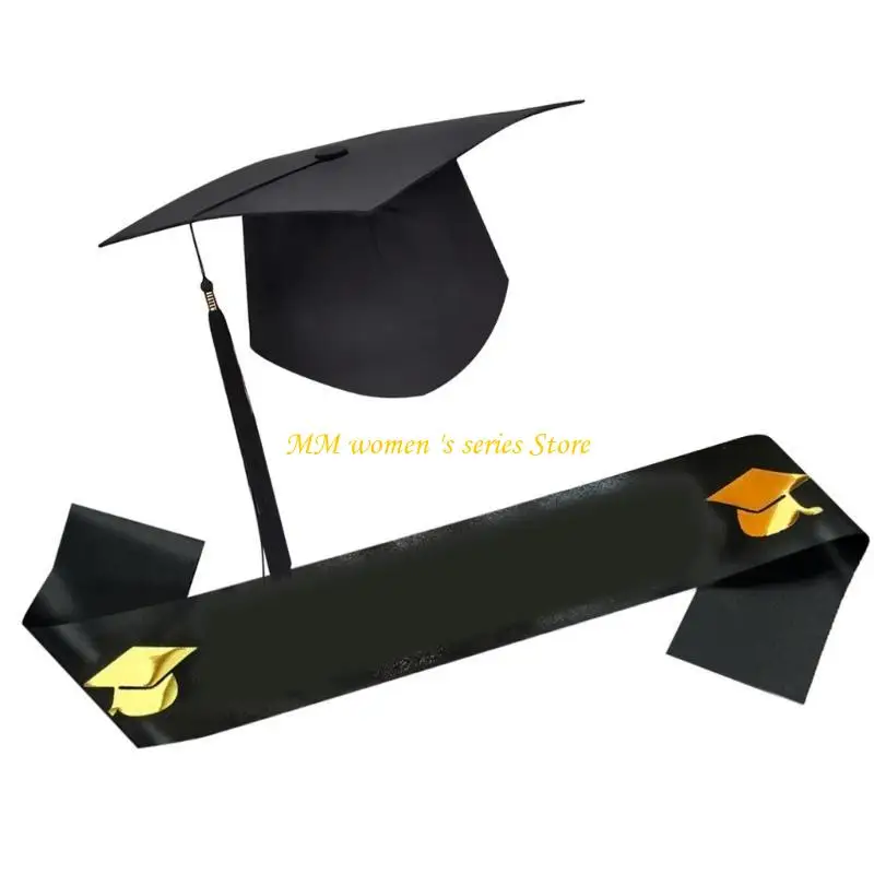 Q39C 2025 Caps graduação Francagem 2025 Caps graduação definidos e estolas graduação para mulheres adultas presentes