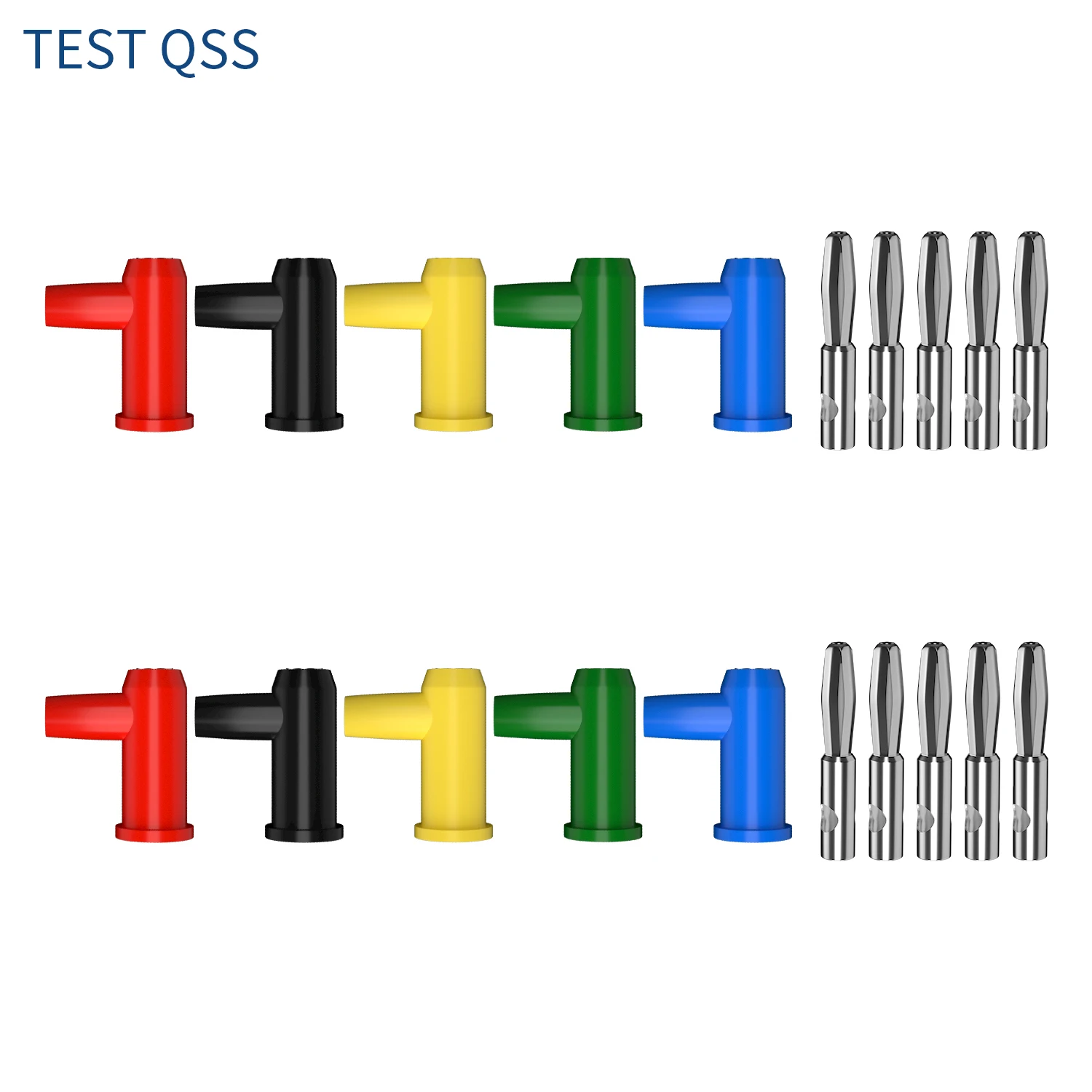

QSS 10PCS 4MM Gun Type Stackable Banana Plug Male Terminal Four Leaf Electrical Connector DIY Tools for DIY Projects