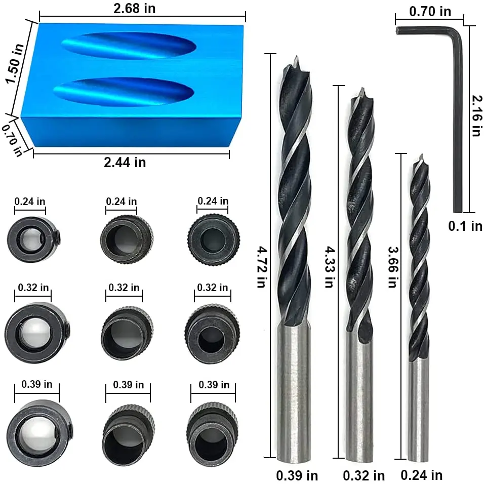 14 Chiếc Túi Lỗ Jig Bộ Khung Gỗ Hướng Dẫn Chung Góc Dụng Cụ Nghề Mộc Định Vị 15 Độ Chế Biến Gỗ Nghiêng Lỗ Đèn 6/8/10Mm