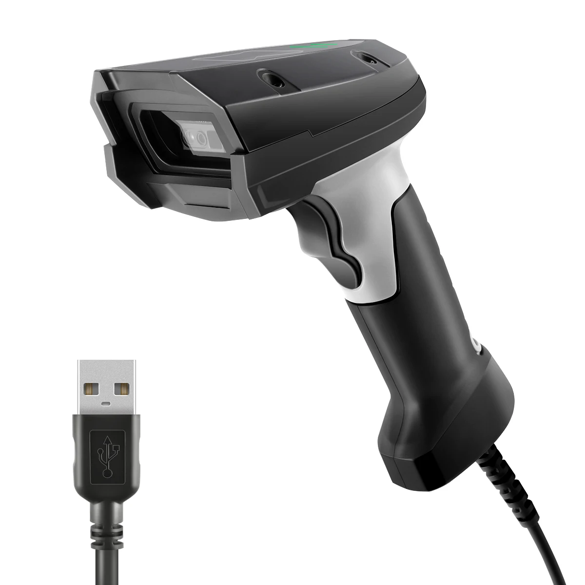 

Проводной сканер штрих-кодов 2D USB — 300 сканиров в секунду, быстрая передача, эргономичная ручка, Plug & Play, пыленепроницаемость и долговечность, многофункциональное использование