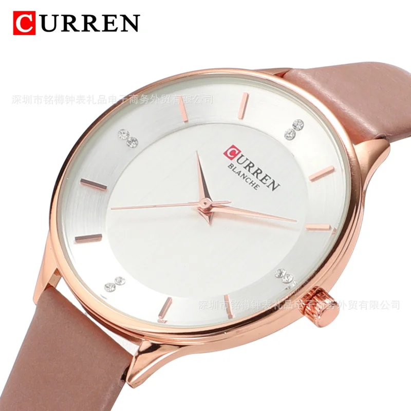 CURRENCarryan9041Поясные часы Водонепроницаемые кварцевые часы Модные повседневные часы с кожаным ремешком Женские часы