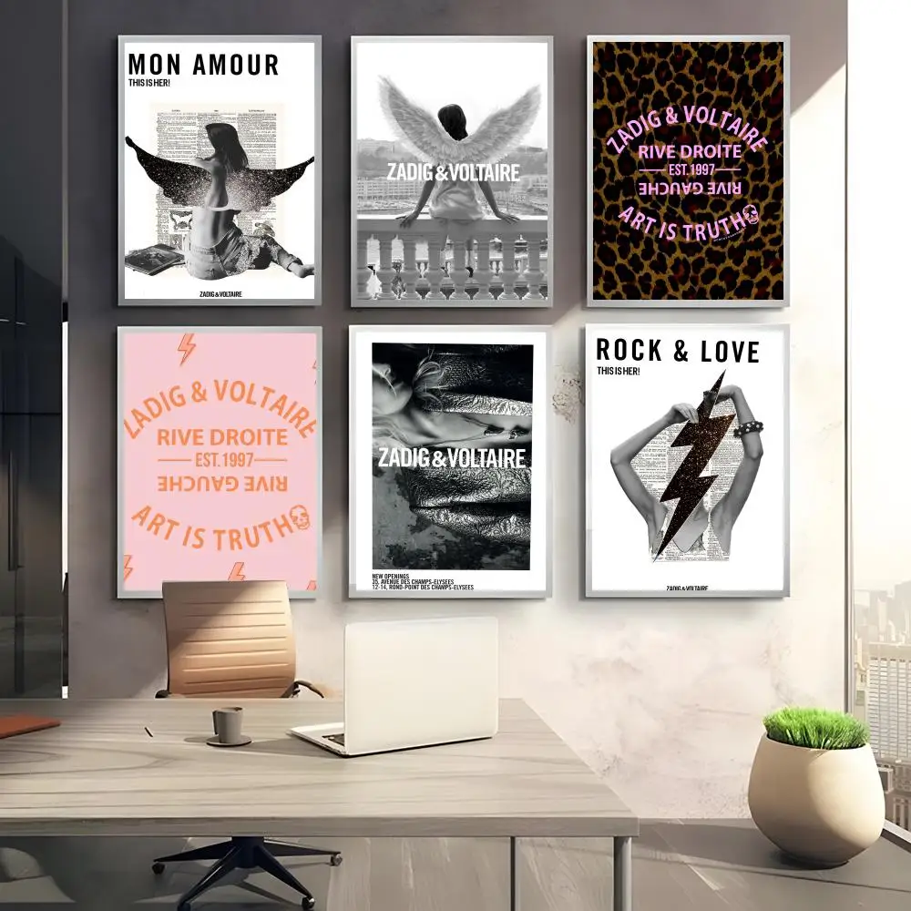 Fashion Z-Zadig-G And V-Voltaire-E Poster Perfect Sticker Self Adhesive Art Designed for Home Dining Office Spaces