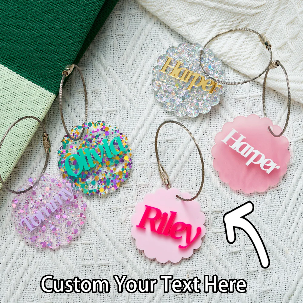 Custom acrylic flower keychains, personalized letter keychains, sports-themed ladies keychains
