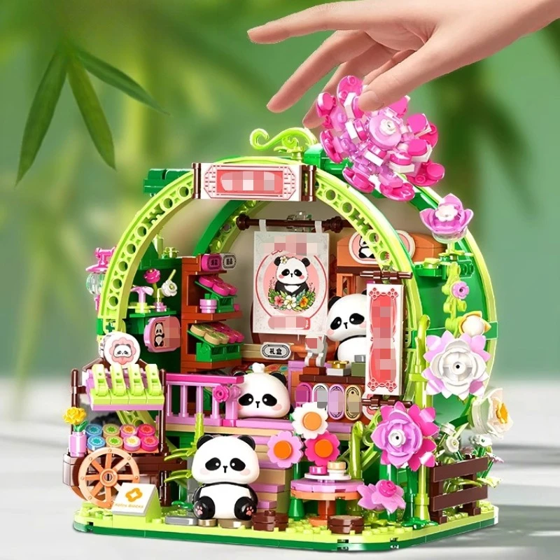 SEMBO الباندا الخيزران منزل اللبنات الأطفال التعليمية DIY بها بنفسك اليدوية الإبداعية نموذج الحلي العصرية اللعب هدايا عيد الميلاد #2