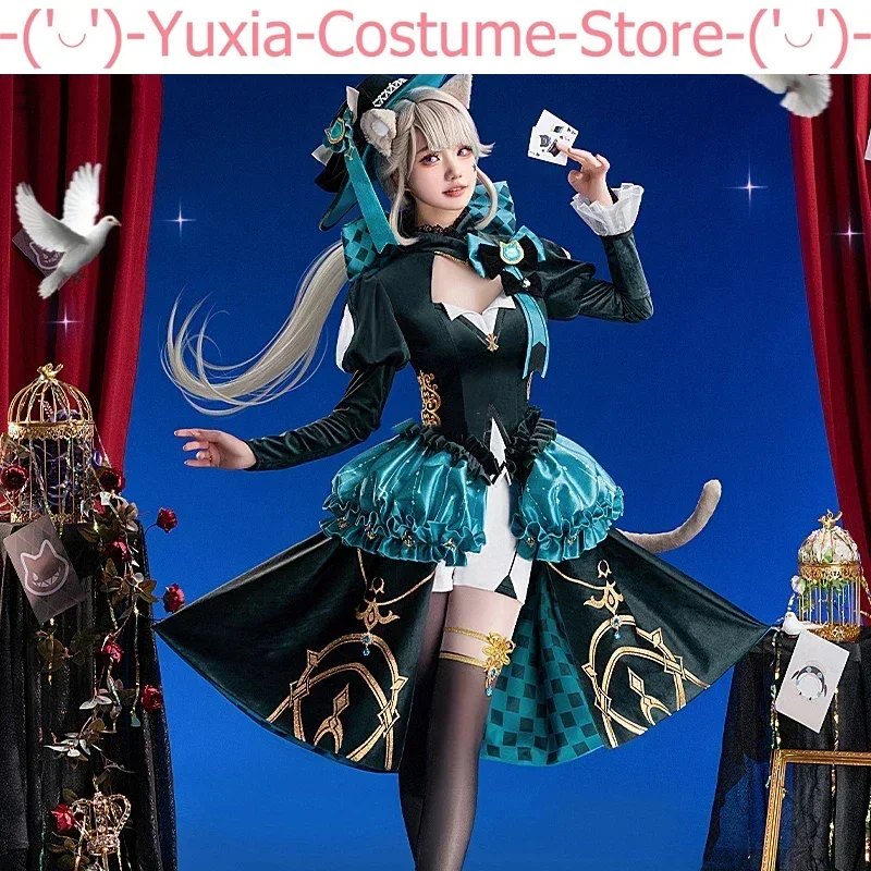 Genshin Impact Lynette Magician Game Suit Gorgeous Sexy Uniform Cosplay Costume Halloween Party Role Play Outfit Women