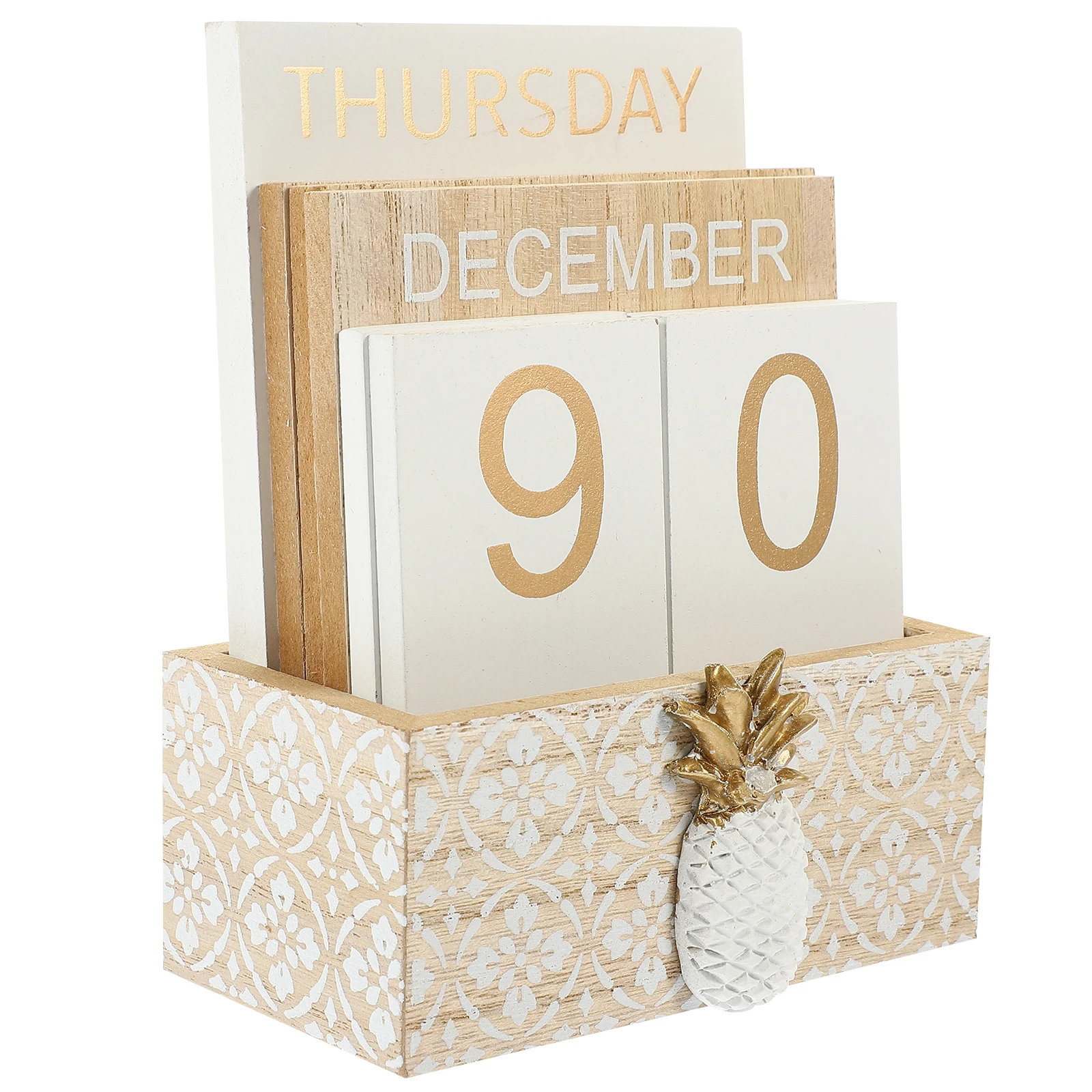 

Calendar Desk Manually Rotate The Block Office Vintage Accessories Wooden Desktop Decor Date Blocks for