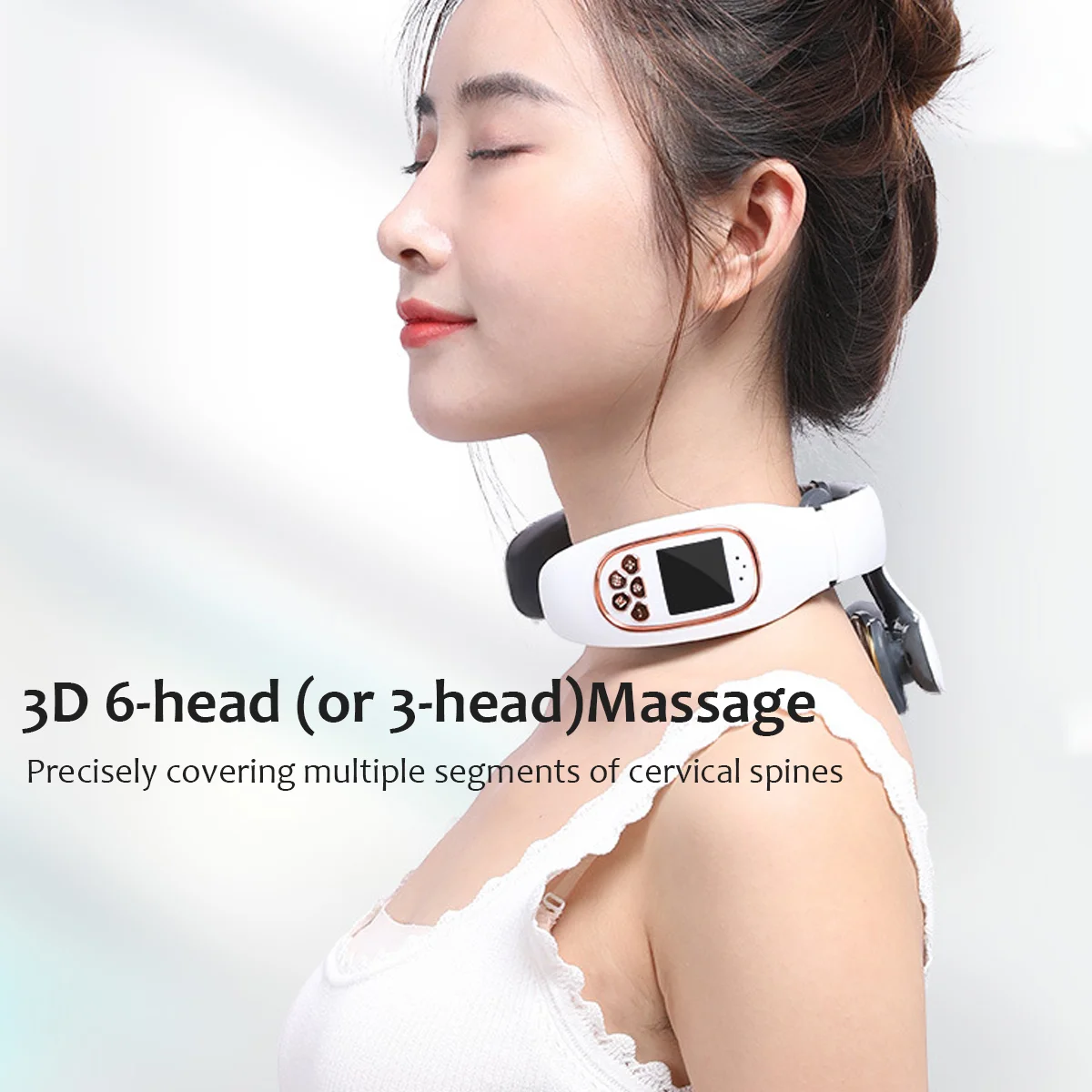 Ohio eur de cou électrique sans fil USB, chauffage infrarouge cervical, massage par vibration, tête 6/3