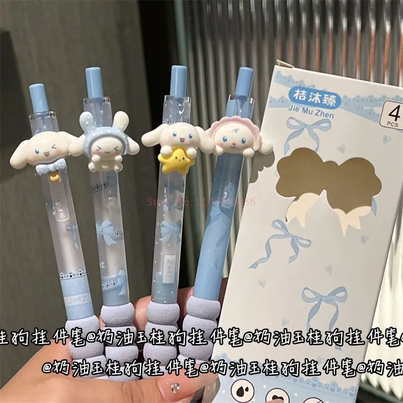 Blauwe Cartoon Cinnamoroll Hanger 0.5mm Zwarte Borstel Vragen Gel Pen Antwoord Pen Student Schoolbenodigdheden Groothandel.