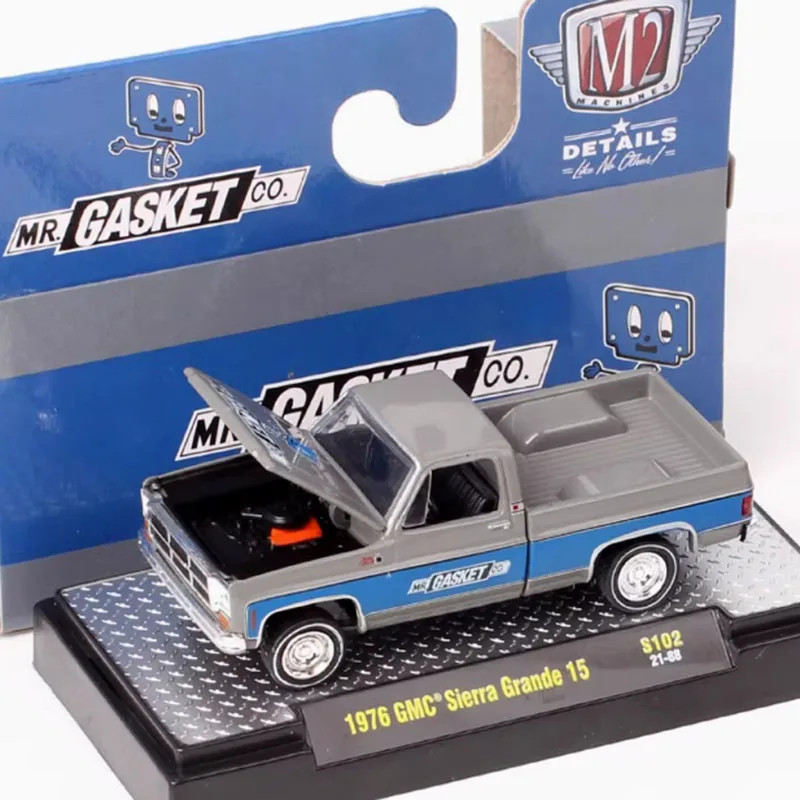 

M2 Machines Литой под давлением масштаб 1:64 GMC 1976 Sierra Grande 15, пикап, имитация сплава, модель автомобиля, коллекция, дисплей, игрушка в подарок