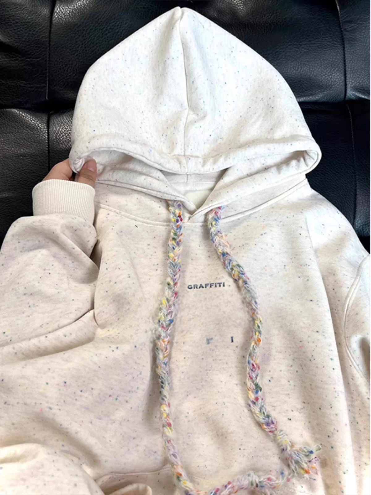 

Мужская толстовка оверсайз 300 Pou Polka Dot в американском ретро-стиле, повседневная, свободного кроя, на весну, осень, зиму