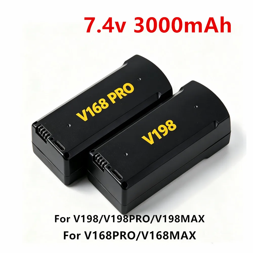 New 7.4V 3000mAh Drone Battery Bateria for V198 V168 PRO MAX Battery for V168 PRO Drone Battery Parts Accessories Wholesale