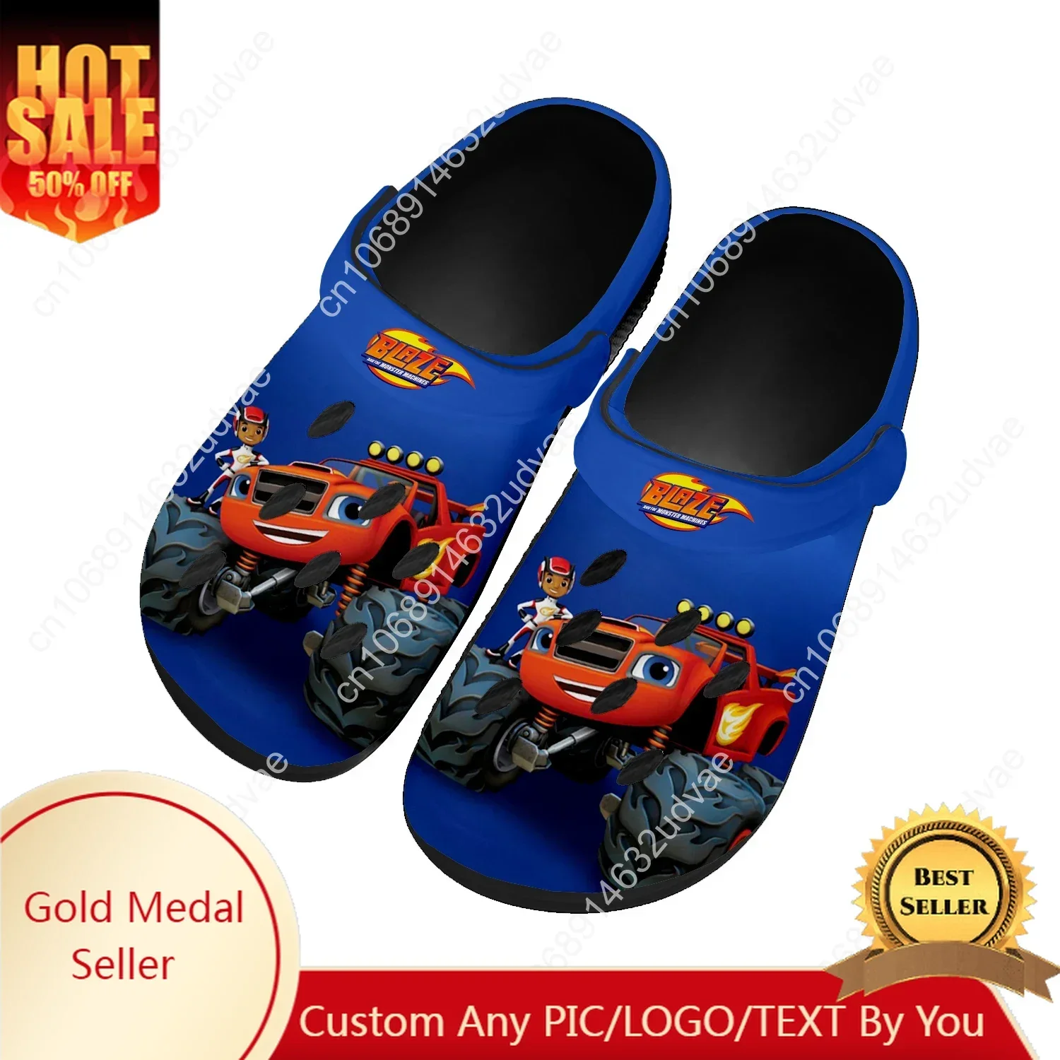 

Blaze and the Monster Machines Water Shoes Mens Womens Home Garden Clogs Customizd Sandals Beach Breathable Hole Slippers