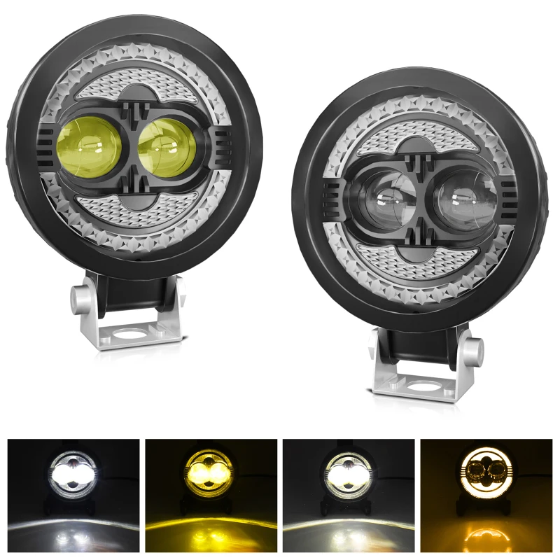 

LED Light Bar 2PCS 120W 18000LM Super Bright Spot Driving Lights Waterproof Fog Lights Square LED Pods for Car Motorcycle SUV