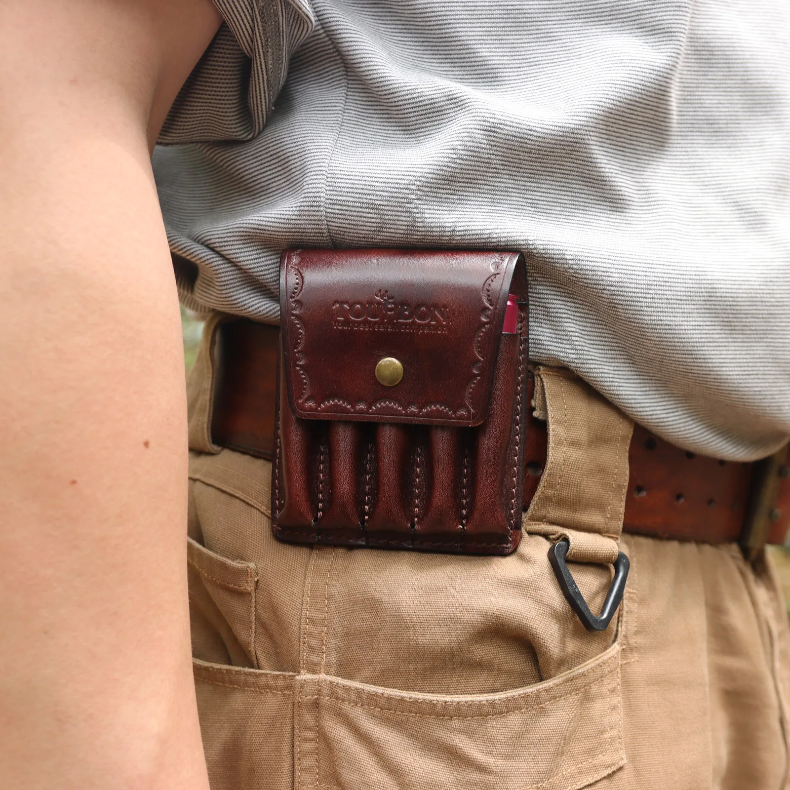 

Картриджи для охотничьей винтовки Tourbon, держатель для боеприпасов, чехол-кошелек, 5 патронов, аксессуары для переноски пуль из натуральной кожи