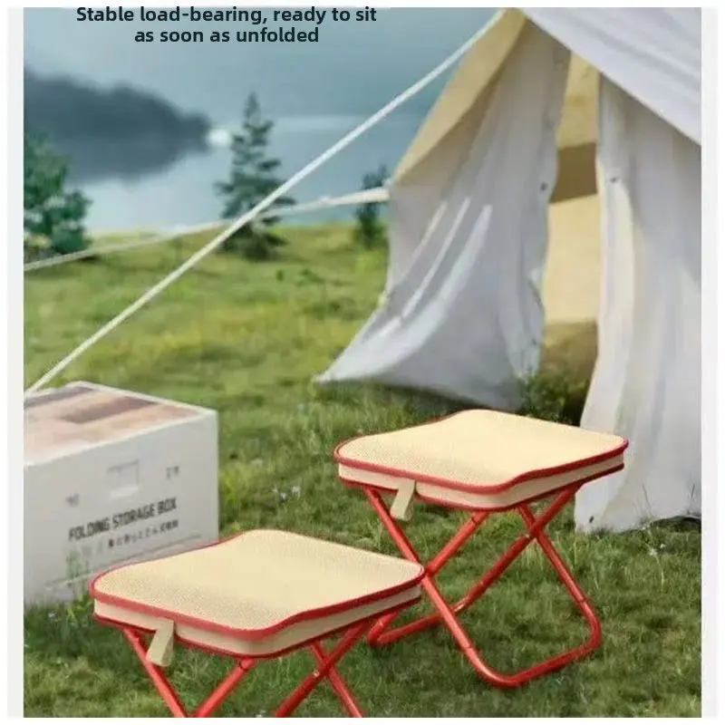 Portable Folding Stool Crossbody Bag 2-in-1 Camping Fishing Chair Outdoor Travel Lightweight Seat with Carry Strap