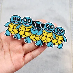 Cute Turtle Patch for Clothing Cartoon Anime Game Badges Iron On Patches Sewing Fabric Patch Stripes Diy Patch Sticker
