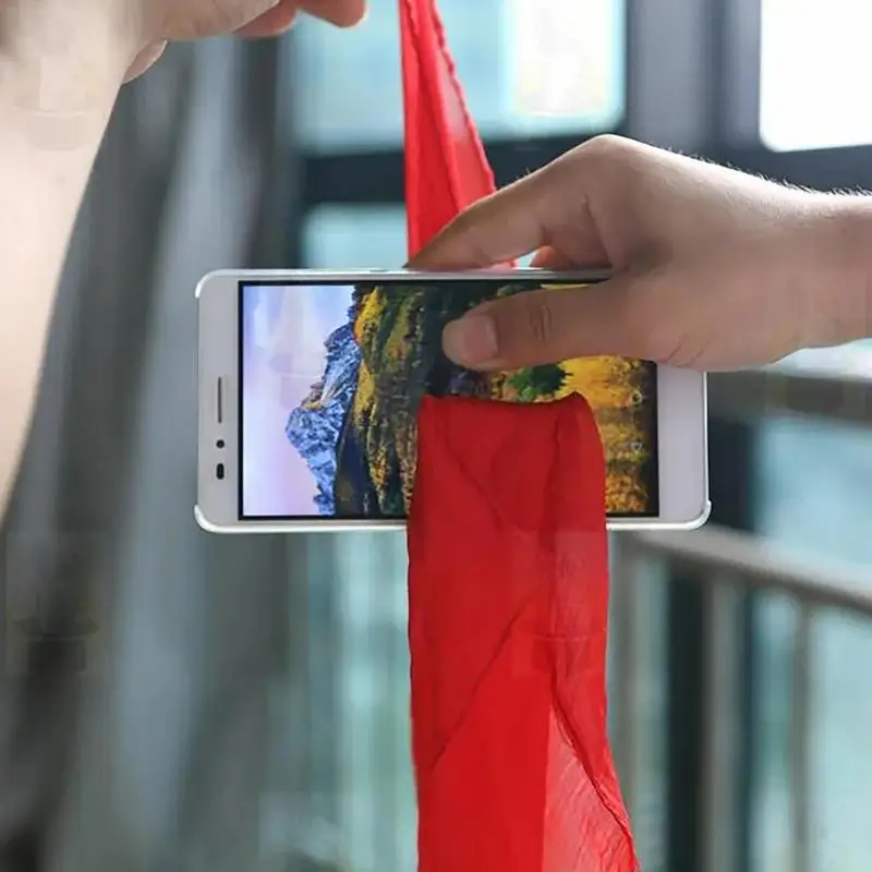 Silk Through Phone Funny Interactive Magic Props Scarf Through Cellphone Gags Joke Toys Party Games Prop Magic Tricks Tools