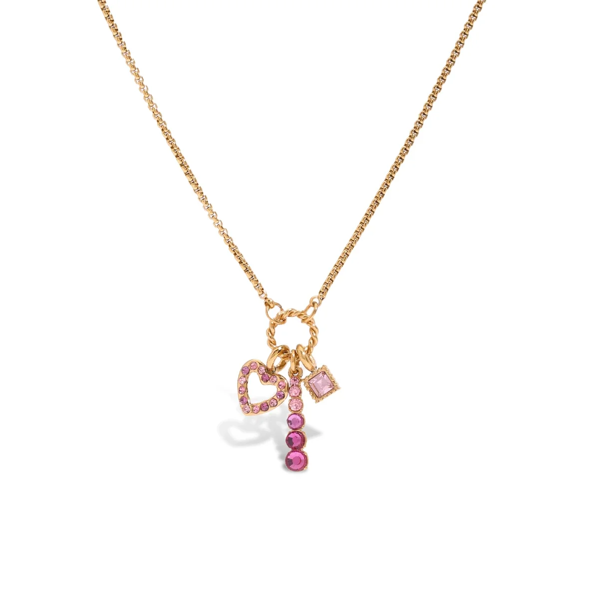 

Delicate Pink Zirconia Heart Pendant Necklace for Women Stainless Steel Elegant Temperament Jewelry
