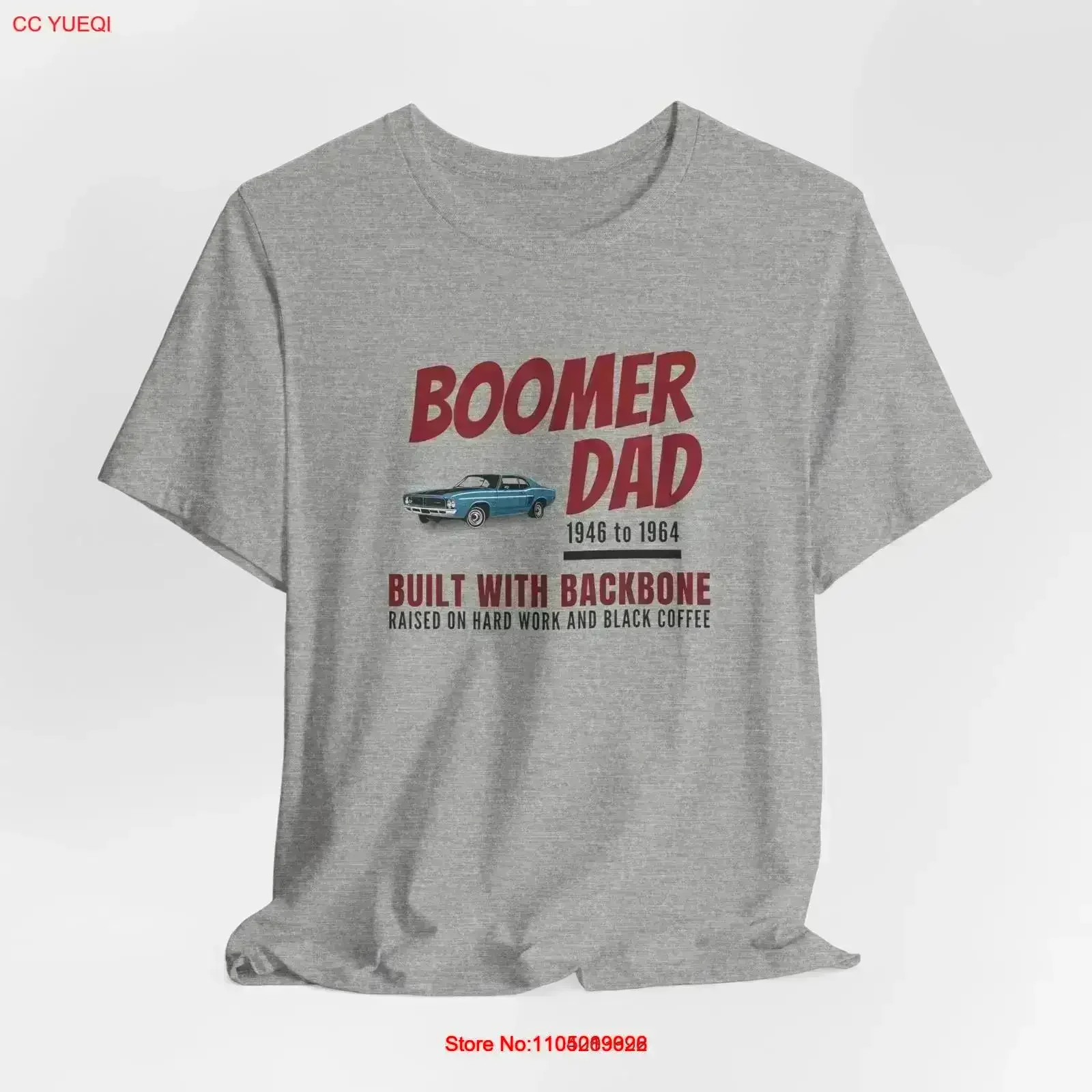 

Boomer Dad T Shirt Built with Backbone for Father's Day Dads vintage Washed Stylish fashion Stretched Slightly Breathable Soft