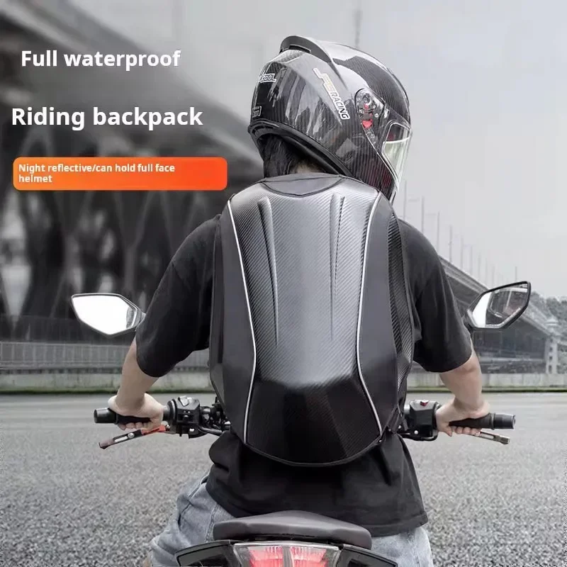 30L-48L Waterproof Motorcycle Hard shell backpacks Moto Racing bags MX Motocross Carbon Fiber Full Face Helmet Bags Z