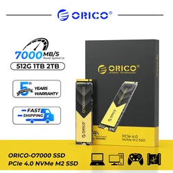 ORICO O7000 Neues PCIe4.0 M.2 NVMe SSD Internes Solid-State-Laufwerk M.2 M Key 2280 SSD mit Kühlweste-Design für Content Creators