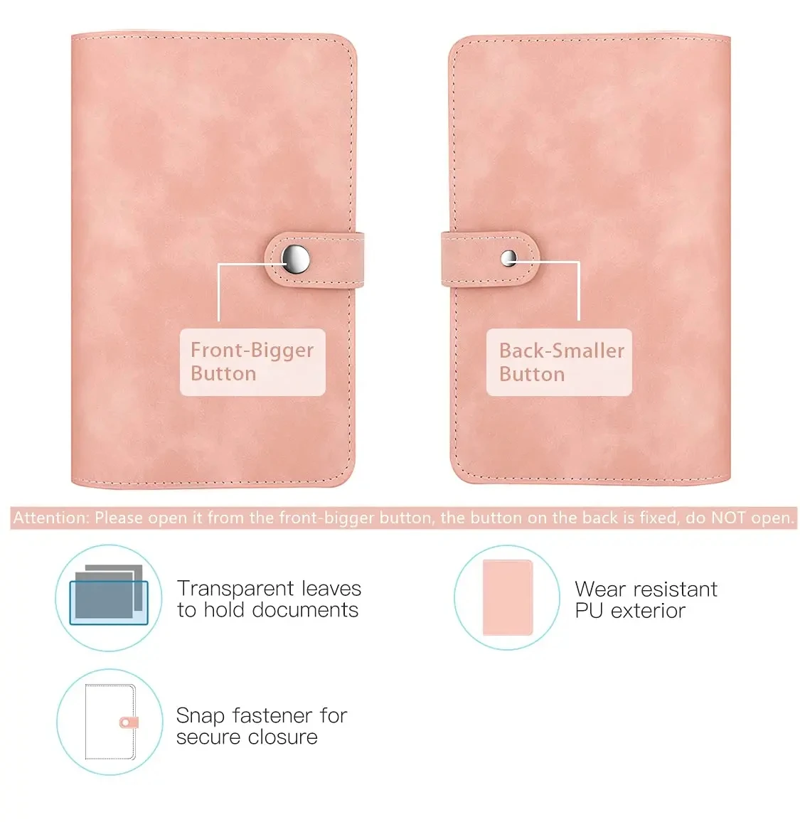 2024 Budget Binder A6 PU Leather Notebook Cash Envelopes System Set Clip-On Binder Pockets For Money Saving Bill Organizer Gifts