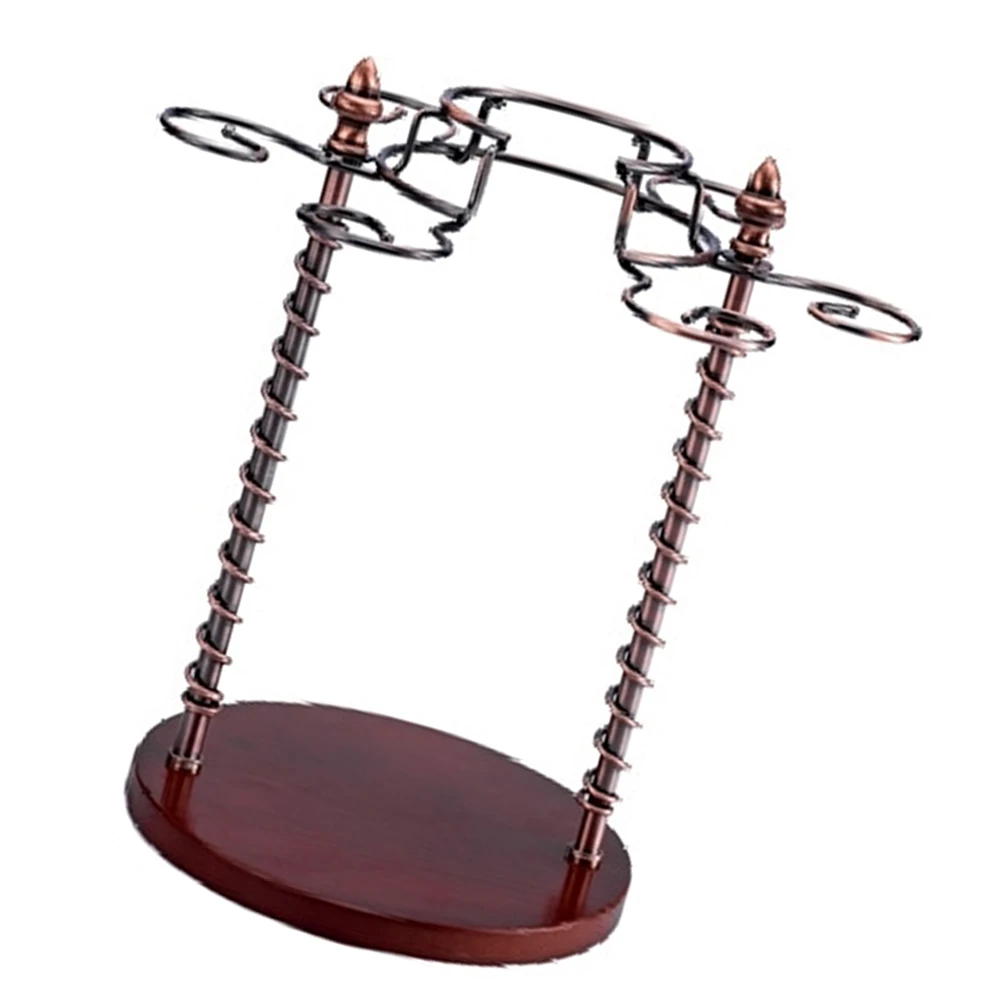 

Glass Storage Cups Glass Rack Wood Base Iron Hanging Cabinet Holder Anti Rust Glasses