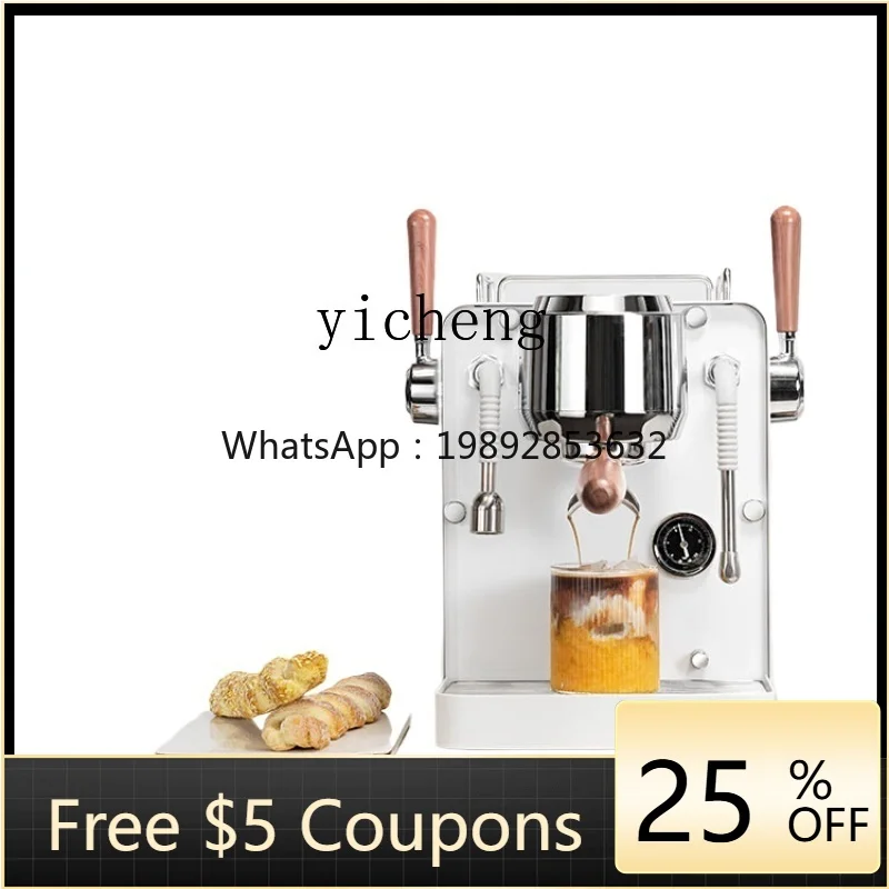 

Semi-Automatic Coffee Machine Small Commercial Home Double Pump Double Boiler Steam Frothed Milk