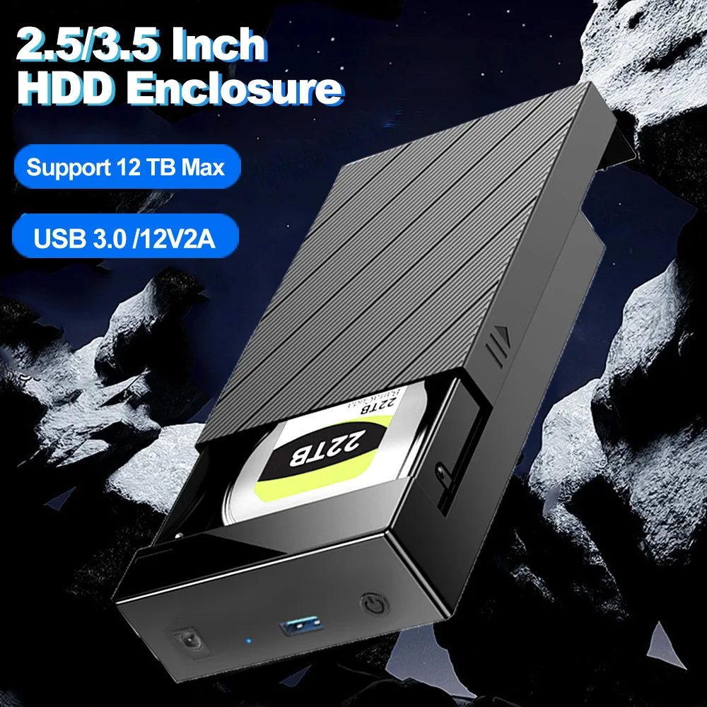 

2.5/3.5 inch HDD Case USB3.0 Hard Drive Enclosure SATA to USB 3.0 External Hard Drive Reader 10TB Adapter for PC Laptop