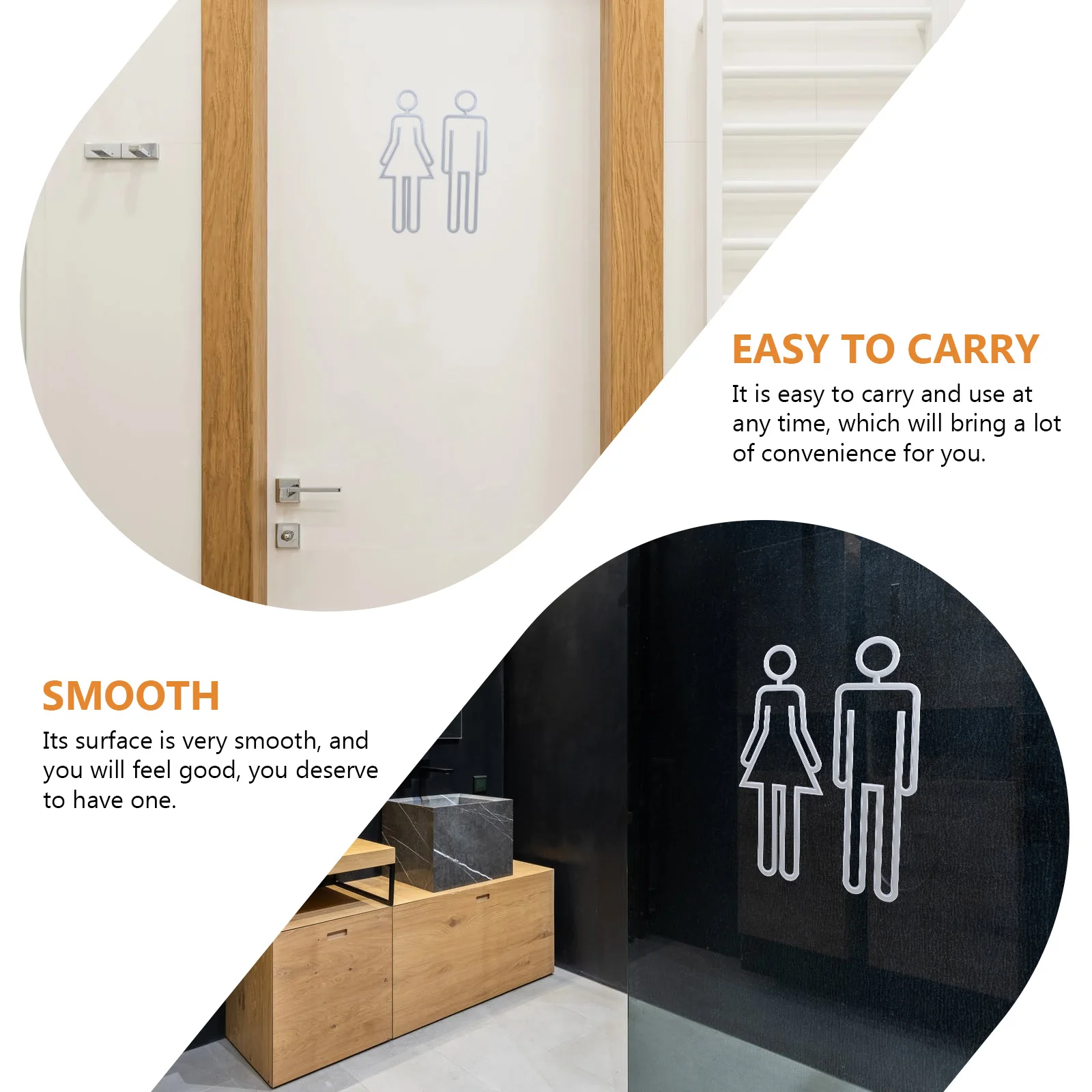 

Toilet Sign Identification Plate Labels Restroom Symbol Bathroom Decor Signs for Door