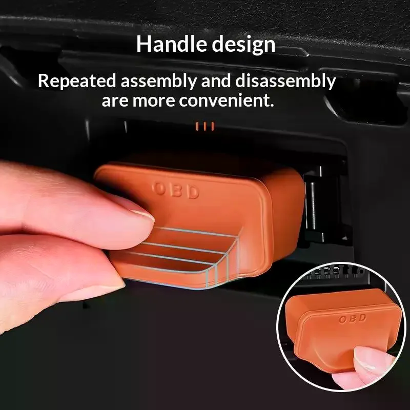 Silicone Car OBD Port Dust Cover Handle Design: Lock Protector Sleeve Caps Waterproof