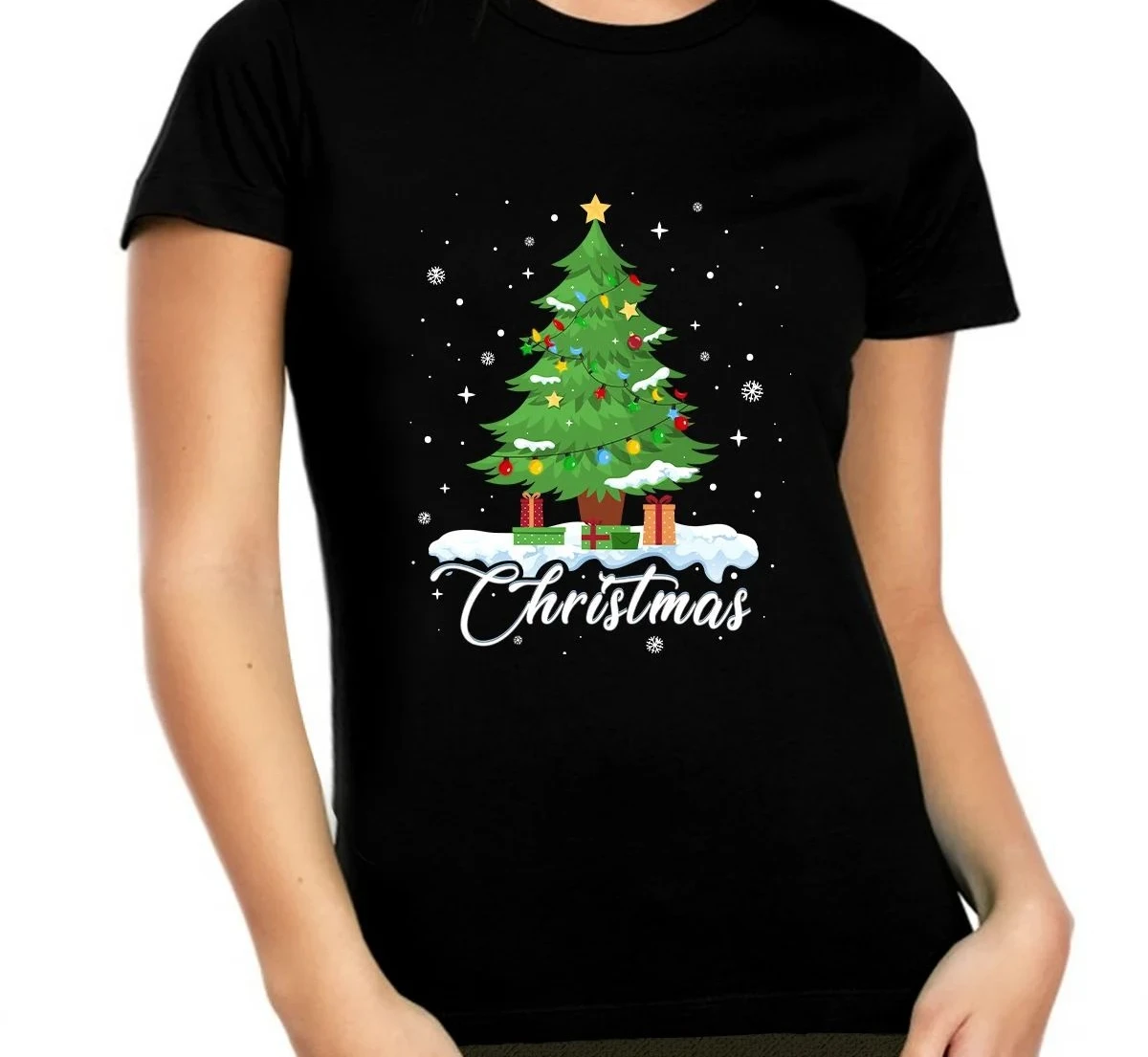 

Christmas Festival Printed Pattern Pure Cotton Short-sleeved Loose and Comfortable Pure Cotton T-shirt for Boys and Girls