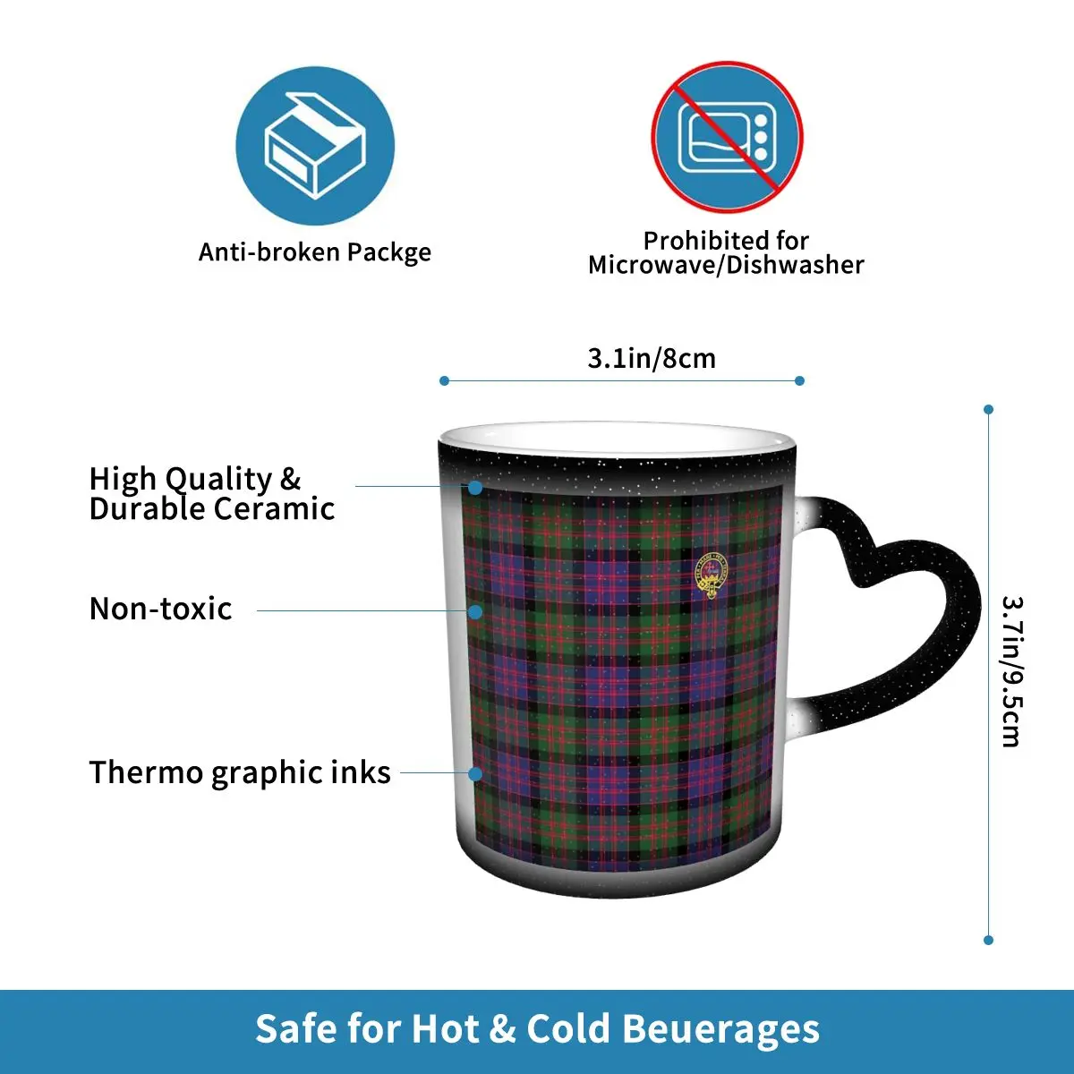 ماكدونالد آند ماكدونالد عشيرة الترتان مع شارة من Faelee القدح مضحك أكواب القهوة السيراميك أكواب الشاي كوب حليب درينكوير #3