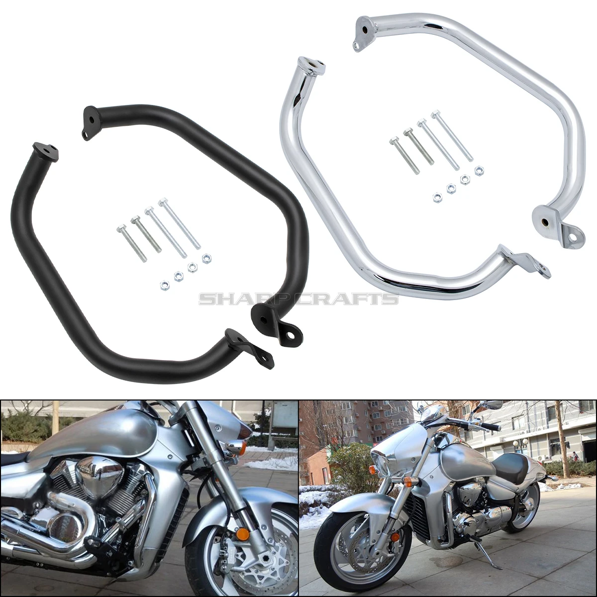 For Suzuki Boulevard M109R Intruder M1800R VZR1800 Motorcycle Parts Highway Crash Bars Engine Guard Front Bumpers Protector