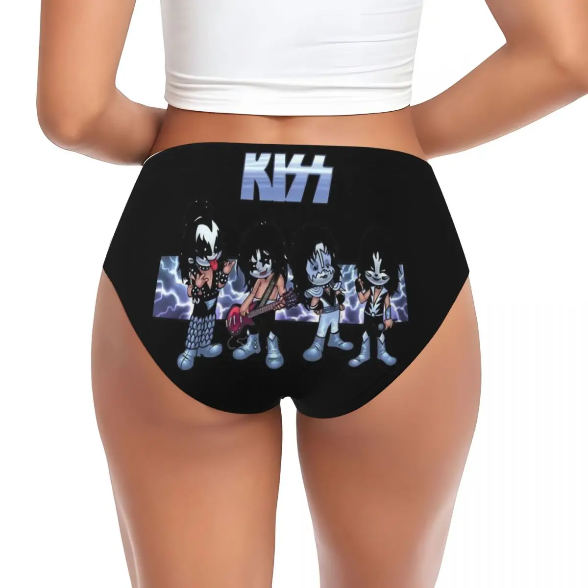 Custom Kisses Heavy Metal Music Brief Panties Womens Breathable Underwear