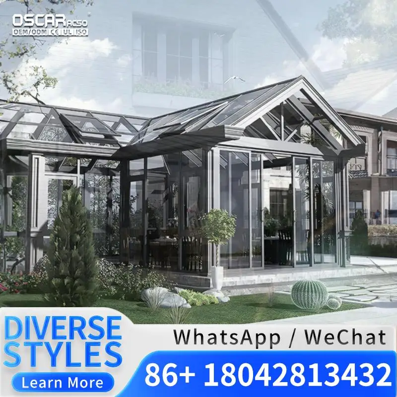 Factory Price New Insulating Glass Prefabricated Aluminium Sunroom for Solarium with Style Suitable for Backyard Patio Balcony s