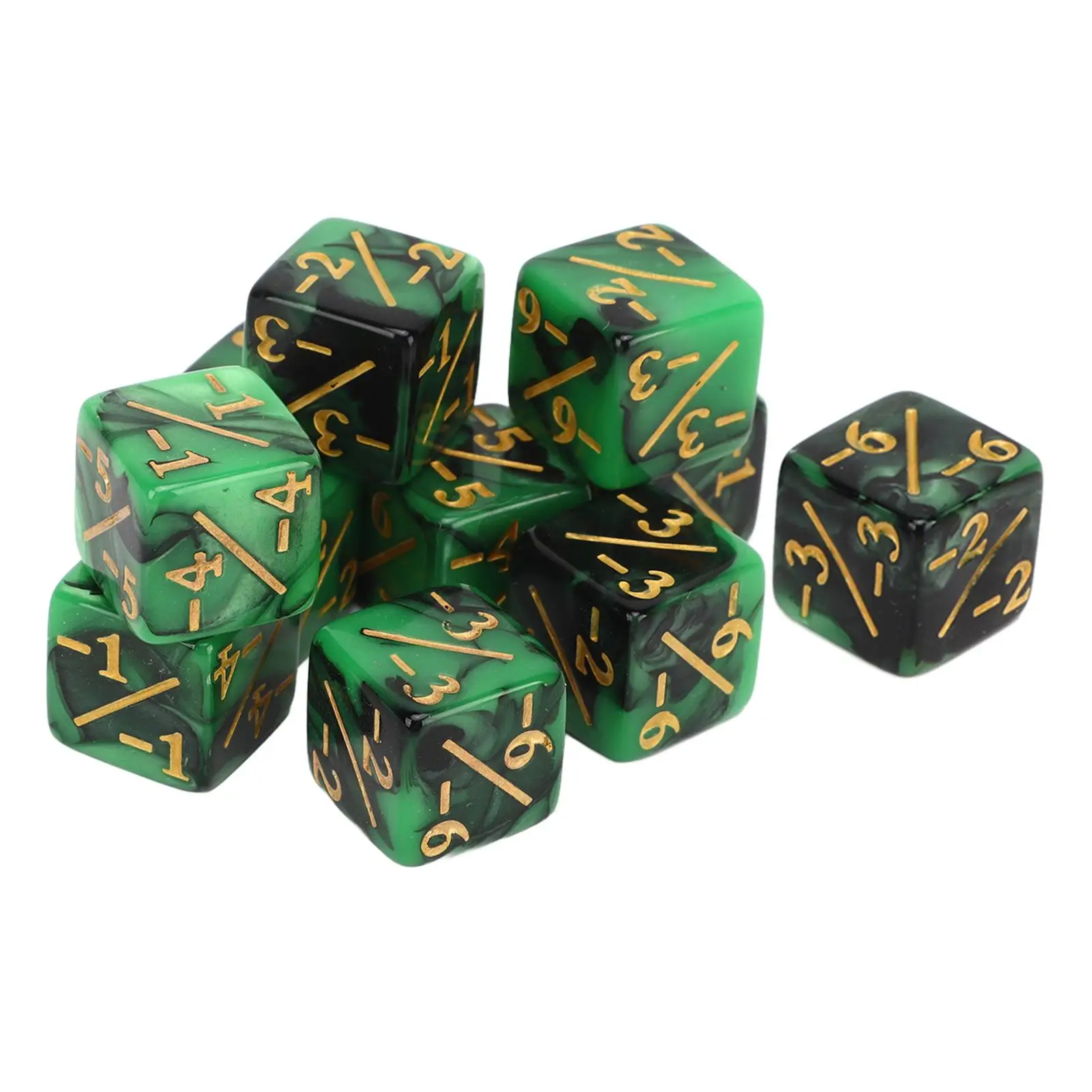 Dual Color 6-Sided Acrylic Dice Set - Durable, Compact for Math Games & Operations